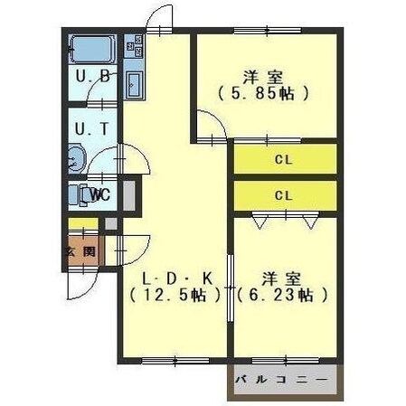 フォレストリーB館の物件間取画像